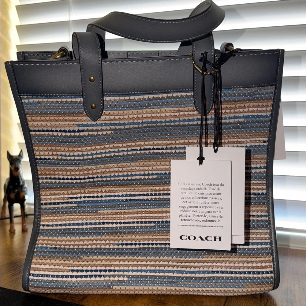 Coach Field Tote in Upwoven Leather, C3914, NWT